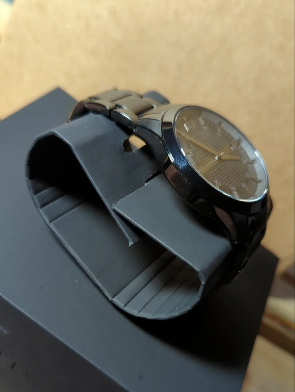 Armani Exchange Men’s Black Stainless Steel Watch Gift Set
